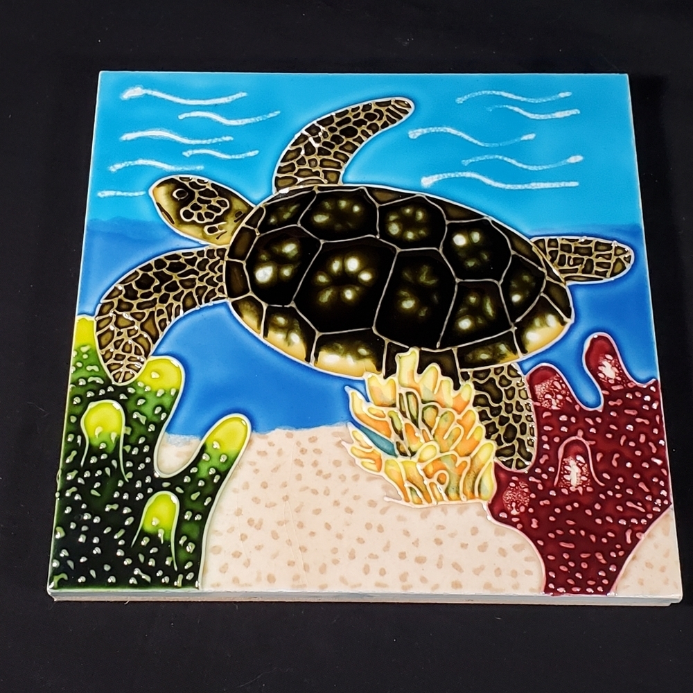 Sea Turtle Trivet, Tile with Stand